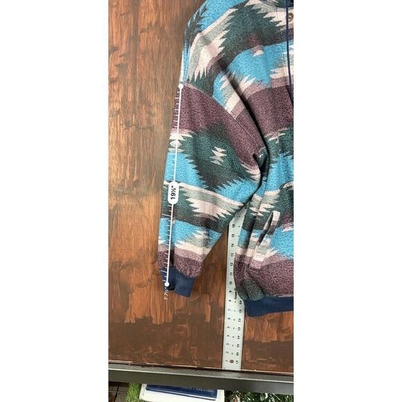 BRAETAN AZTEC SOUTHWESTERN REVERSIBLE COAT RAIN JACKET NAVY MENS LARGE NO TAG - Picture 4 of 9